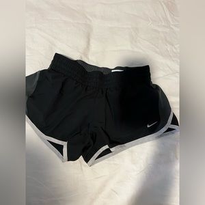 Barely worn, Nike Dri-Fit, black and gray, medium running shorts.